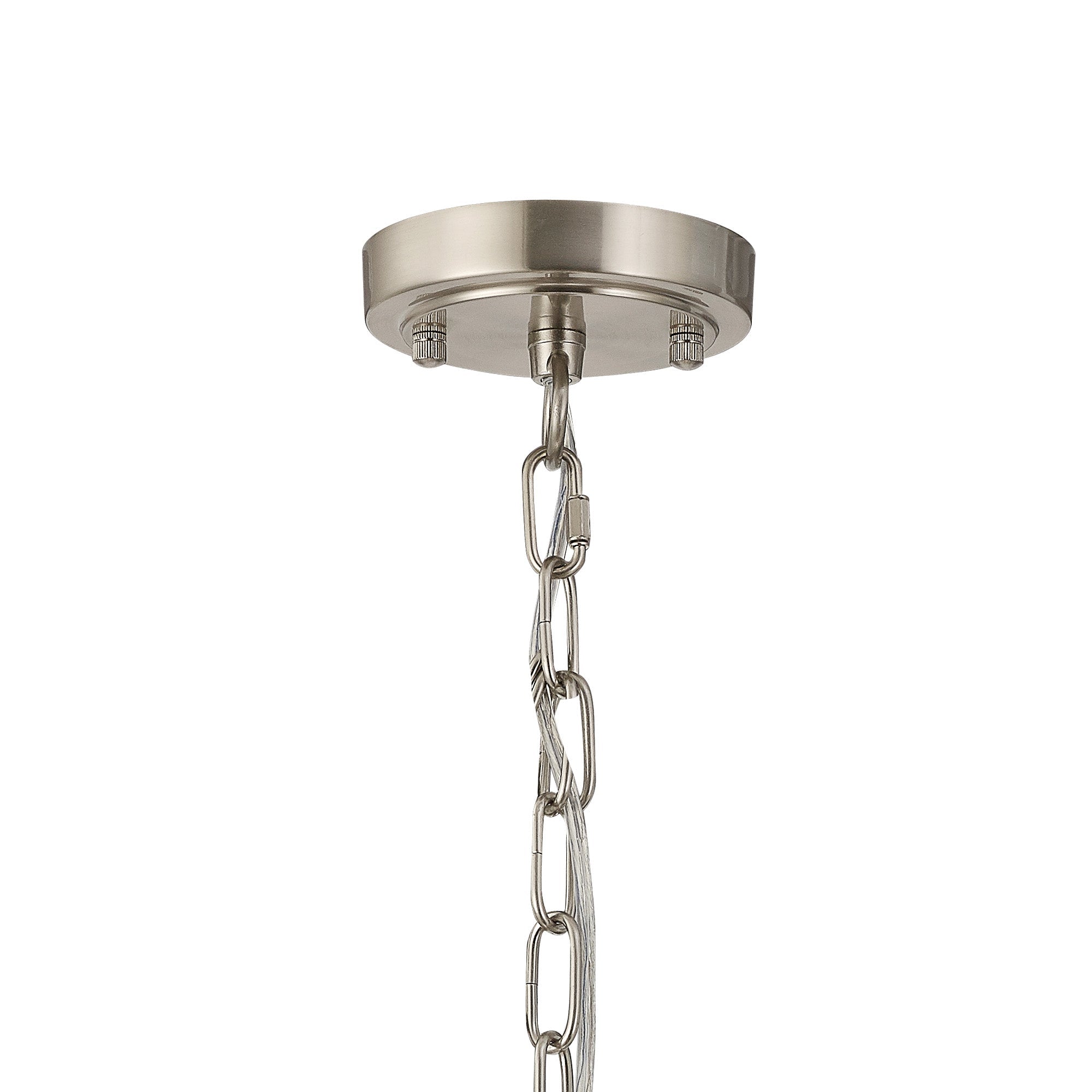 Luminosity Designs - Satin Nickel Sledmere 27cm Flush/Single Pendant, 1 Light Adjustable to Semi Flush, E27 - Luminosity Designs Ltd