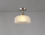 Luminosity Designs - Satin Nickel Sledmere 27cm Flush/Single Pendant, 1 Light Adjustable to Semi Flush, E27 - Luminosity Designs Ltd