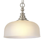 Luminosity Designs - Satin Nickel Sledmere 27cm Flush/Single Pendant, 1 Light Adjustable to Semi Flush, E27 - Luminosity Designs Ltd