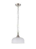 Luminosity Designs - Satin Nickel Sledmere 27cm Flush/Single Pendant, 1 Light Adjustable to Semi Flush, E27 - Luminosity Designs Ltd