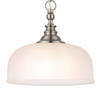 Luminosity Designs - Satin Nickel Sledmere 27cm Flush/Single Pendant, 1 Light Adjustable to Semi Flush, E27 - Luminosity Designs Ltd