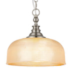 Luminosity Designs - Satin Nickel Sledmere 27cm Flush/Single Pendant, 1 Light Adjustable to Semi Flush, E27 - Luminosity Designs Ltd