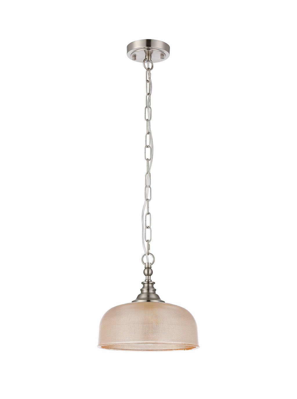 Luminosity Designs - Satin Nickel Sledmere 27cm Flush/Single Pendant, 1 Light Adjustable to Semi Flush, E27 - Luminosity Designs Ltd