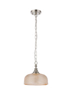 Luminosity Designs - Satin Nickel Sledmere 27cm Flush/Single Pendant, 1 Light Adjustable to Semi Flush, E27 - Luminosity Designs Ltd
