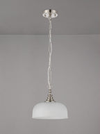 Luminosity Designs - Satin Nickel Sledmere 27cm Flush/Single Pendant, 1 Light Adjustable to Semi Flush, E27 - Luminosity Designs Ltd