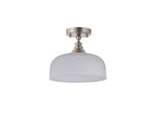 Luminosity Designs - Satin Nickel Sledmere 27cm Flush/Single Pendant, 1 Light Adjustable to Semi Flush, E27 - Luminosity Designs Ltd