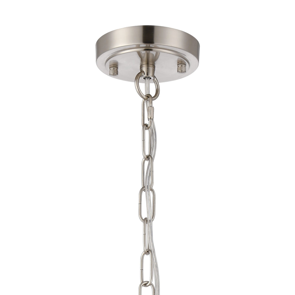 Luminosity Designs - Satin Nickel Sledmere 27cm Flush/Single Pendant, 1 Light Adjustable to Semi Flush, E27 - Luminosity Designs Ltd