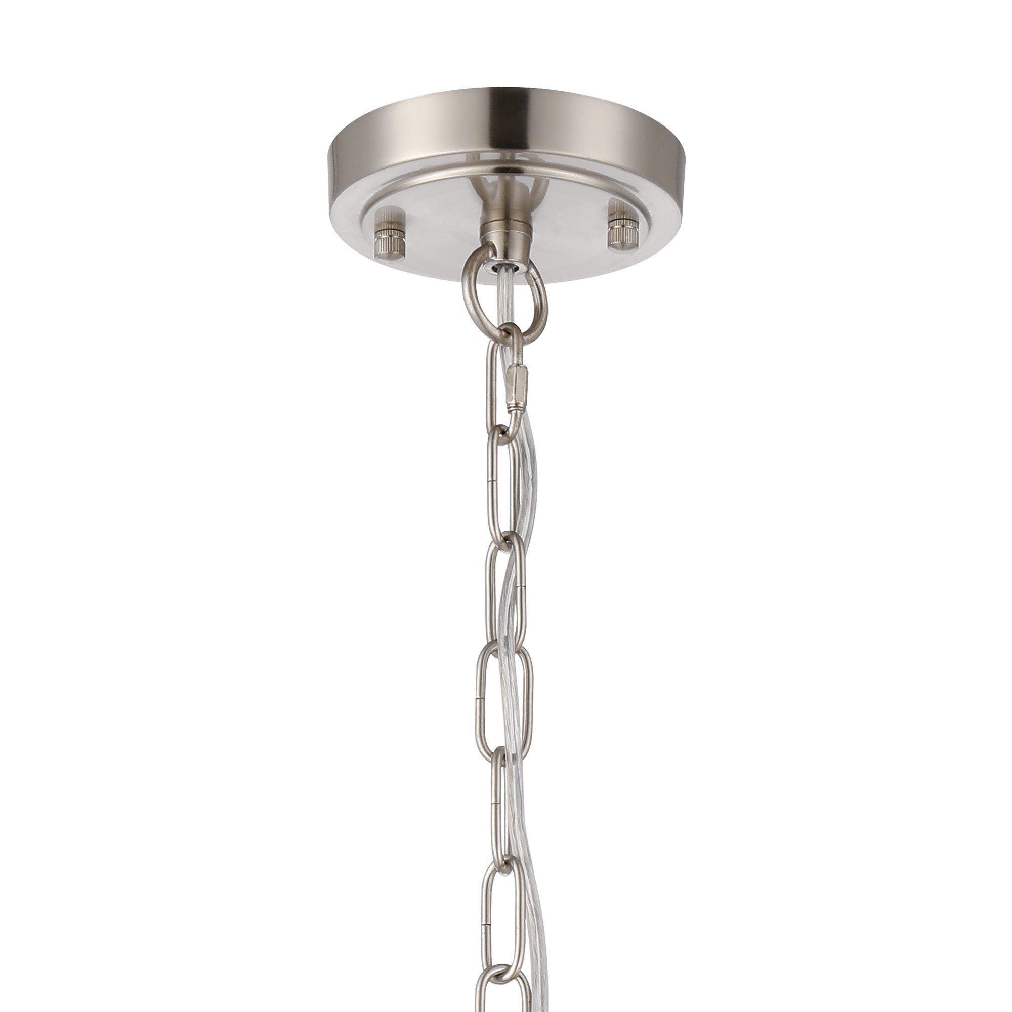 Luminosity Designs - Satin Nickel Sledmere 27cm Flush/Single Pendant, 1 Light Adjustable to Semi Flush, E27 - Luminosity Designs Ltd