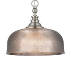 Luminosity Designs - Satin Nickel Sledmere 27cm Flush/Single Pendant, 1 Light Adjustable to Semi Flush, E27 - Luminosity Designs Ltd