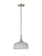 Luminosity Designs - Satin Nickel Sledmere 27cm Flush/Single Pendant, 1 Light Adjustable to Semi Flush, E27 - Luminosity Designs Ltd