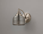 Luminosity Designs - Satin Nickel Sledmere Single Wall Light, Switched, 1 x E27, Glass Shade - Luminosity Designs Ltd