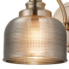 Luminosity Designs - Satin Nickel Sledmere Single Wall Light, Switched, 1 x E27, Glass Shade - Luminosity Designs Ltd