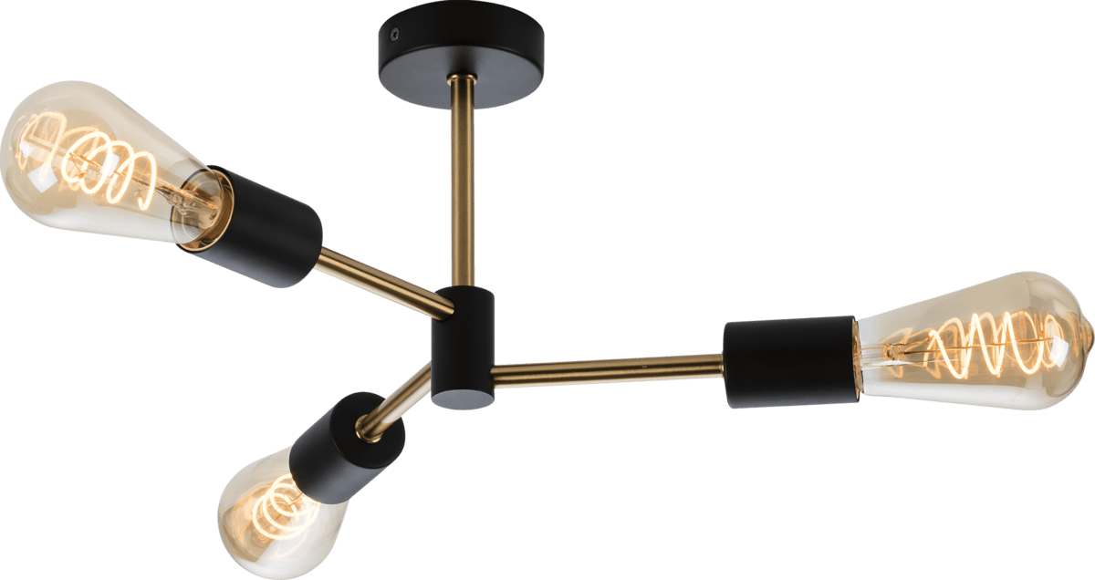 Knightsbridge - Sena 3 Light Industrial Style Modern Semi Flush Ceiling Light - Luminosity Designs Ltd