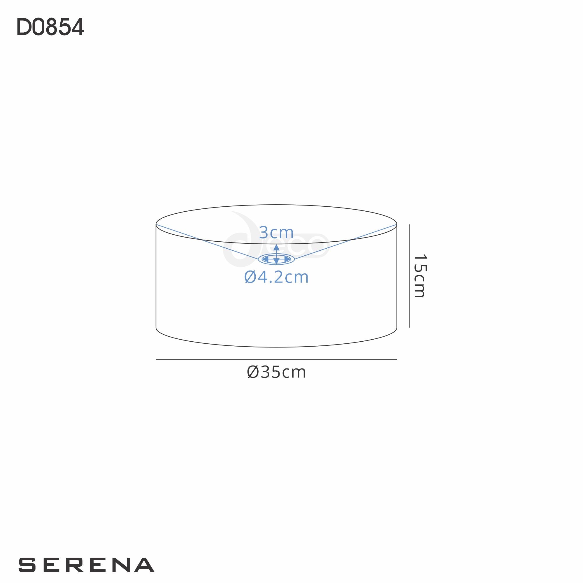 Deco - Serena Round Faux Silk Fabric Shade - Luminosity Designs Ltd