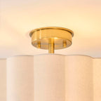 Endon - Serene Art Deco Style 2 Light Semi Flush Fitting with Cotton Shade and Fabric Diffuser - Luminosity Designs Ltd