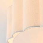 Endon - Serene Art Deco Style 2 Light Semi Flush Fitting with Cotton Shade and Fabric Diffuser - Luminosity Designs Ltd