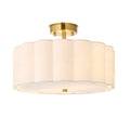 Endon - Serene Art Deco Style 2 Light Semi Flush Fitting with Cotton Shade and Fabric Diffuser - Luminosity Designs Ltd