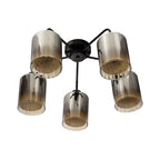 Oaks Lighting - Seymour 5 Light Semi Flush with Smoked Glass and Metal interior 5 x E27 - Luminosity Designs Ltd