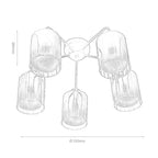 Oaks Lighting - Seymour 5 Light Semi Flush with Smoked Glass and Metal interior 5 x E27 - Luminosity Designs Ltd