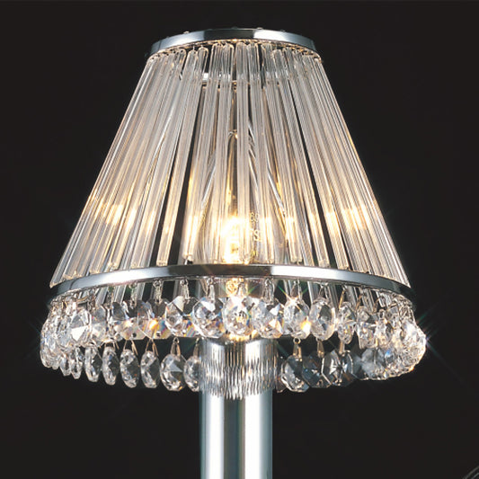 Crystal Clip-On Shade With Glass Rods for Chandeliers and Wall Lights