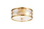 Luminosity Designs Ltd - Sherlock 25cm Round Ceiling, 2 Light E14, IP44, Brass with Faux Alabaster Glass - Luminosity Designs Ltd