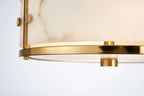 Luminosity Designs Ltd - Sherlock 25cm Round Ceiling, 2 Light E14, IP44, Brass with Faux Alabaster Glass - Luminosity Designs Ltd
