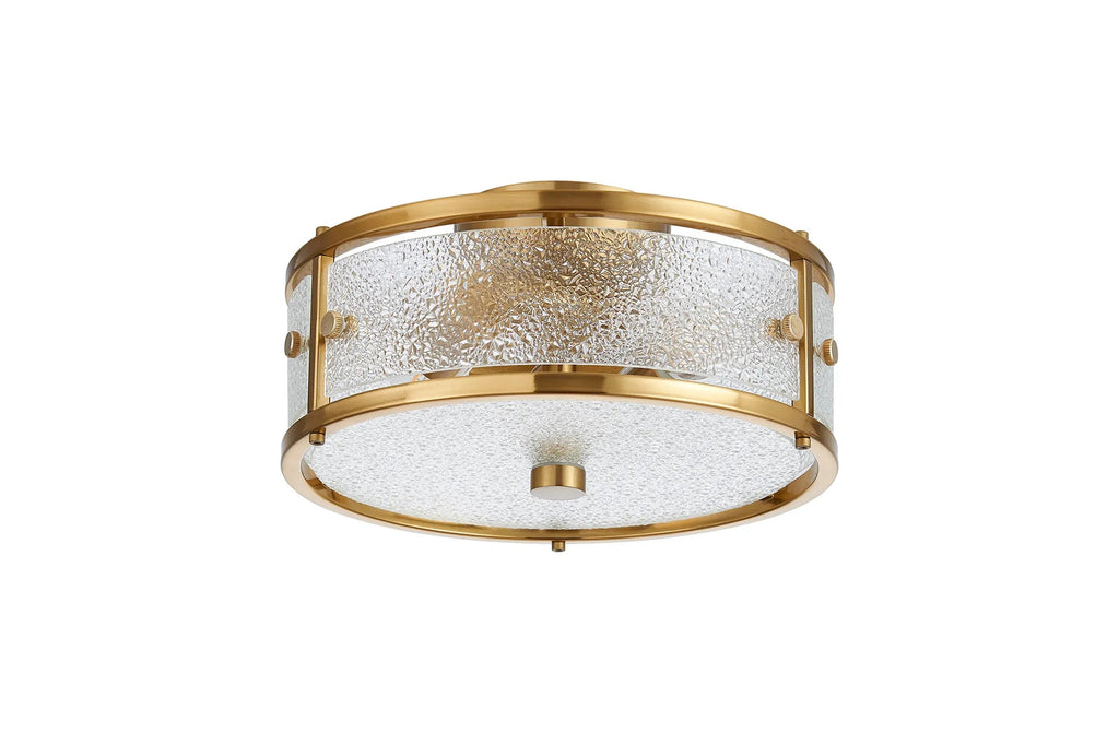 Luminosity Designs Ltd - Sherlock 25cm Round Ceiling, 2 Light E14, IP44, Brass with Faux Alabaster Glass - Luminosity Designs Ltd