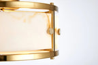 Luminosity Designs Ltd - Sherlock 25cm Round Ceiling, 2 Light E14, IP44, Brass with Faux Alabaster Glass - Luminosity Designs Ltd