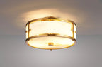 Luminosity Designs Ltd - Sherlock 25cm Round Ceiling, 2 Light E14, IP44, Brass with Faux Alabaster Glass - Luminosity Designs Ltd
