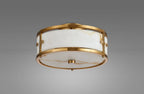 Luminosity Designs Ltd - Sherlock 25cm Round Ceiling, 2 Light E14, IP44, Brass with Faux Alabaster Glass - Luminosity Designs Ltd