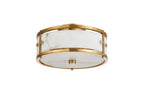 Luminosity Designs Ltd - Sherlock 25cm Round Ceiling, 2 Light E14, IP44, Brass with Faux Alabaster Glass - Luminosity Designs Ltd