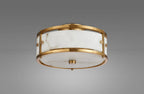 Luminosity Designs Ltd - Sherlock 25cm Round Ceiling, 2 Light E14, IP44, Brass with Faux Alabaster Glass - Luminosity Designs Ltd
