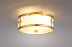 Luminosity Designs Ltd - Sherlock 25cm Round Ceiling, 2 Light E14, IP44, Brass with Faux Alabaster Glass - Luminosity Designs Ltd