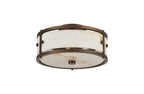 Luminosity Designs Ltd - Sherlock 25cm Round Ceiling, 2 Light E14,, IP44, Painted Bronze with Faux Alabaster Glass - Luminosity Designs Ltd