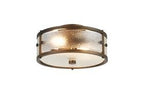 Luminosity Designs Ltd - Sherlock 25cm Round Ceiling, 2 Light E14,, IP44, Painted Bronze with Faux Alabaster Glass - Luminosity Designs Ltd