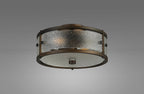 Luminosity Designs Ltd - Sherlock 25cm Round Ceiling, 2 Light E14,, IP44, Painted Bronze with Faux Alabaster Glass - Luminosity Designs Ltd