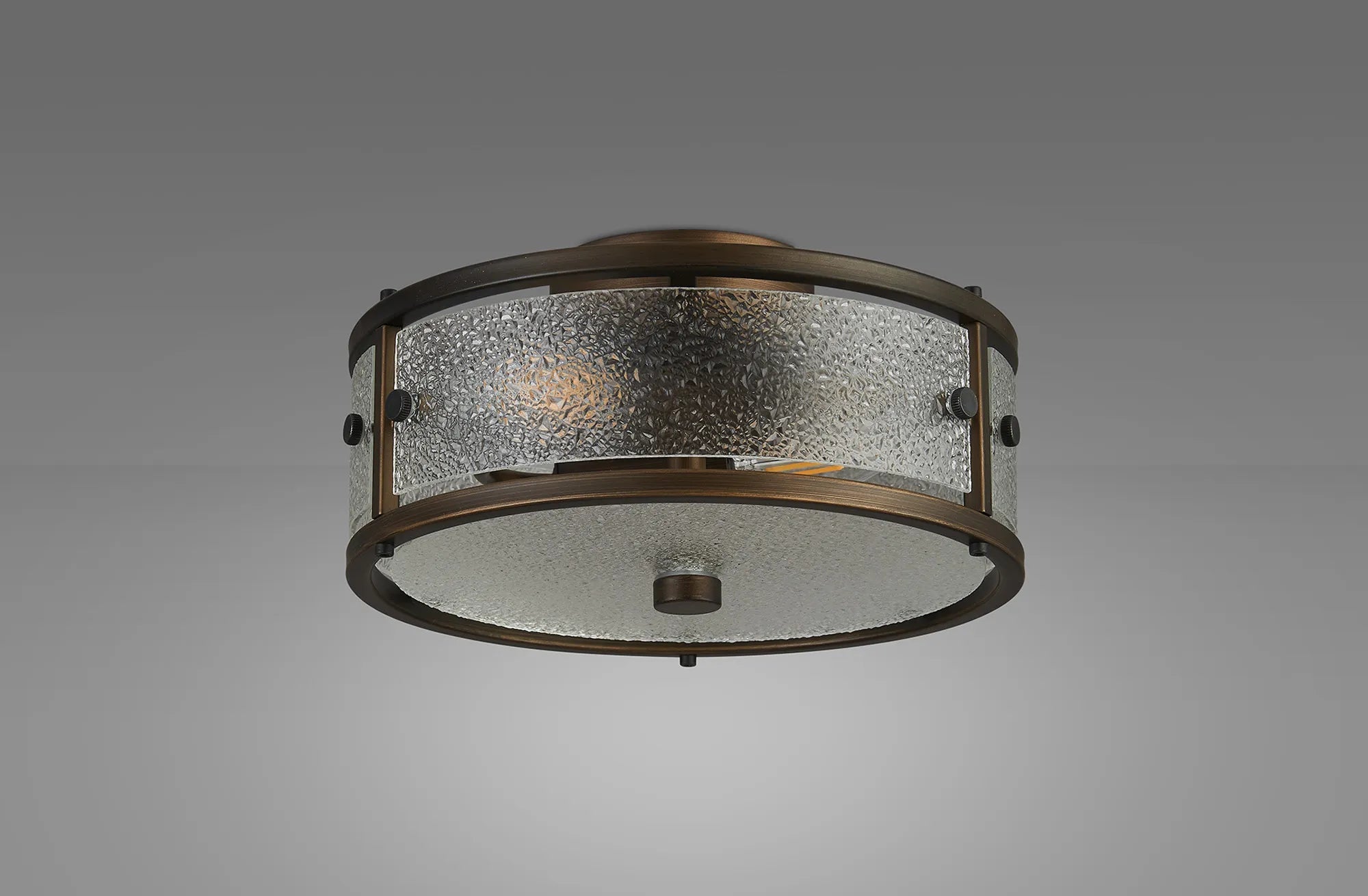 Luminosity Designs Ltd - Sherlock 25cm Round Ceiling, 2 Light E14,, IP44, Painted Bronze with Faux Alabaster Glass - Luminosity Designs Ltd