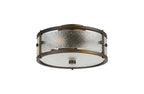 Luminosity Designs Ltd - Sherlock 25cm Round Ceiling, 2 Light E14,, IP44, Painted Bronze with Faux Alabaster Glass - Luminosity Designs Ltd