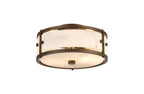 Luminosity Designs Ltd - Sherlock 25cm Round Ceiling, 2 Light E14,, IP44, Painted Bronze with Faux Alabaster Glass - Luminosity Designs Ltd