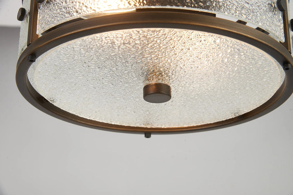 Luminosity Designs Ltd - Sherlock 25cm Round Ceiling, 2 Light E14,, IP44, Painted Bronze with Faux Alabaster Glass - Luminosity Designs Ltd