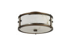 Luminosity Designs Ltd - Sherlock 25cm Round Ceiling, 2 Light E14,, IP44, Painted Bronze with Faux Alabaster Glass - Luminosity Designs Ltd