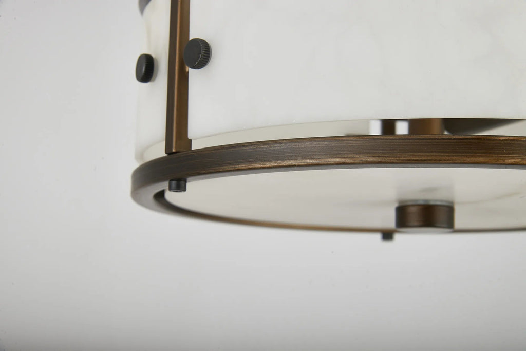 Luminosity Designs Ltd - Sherlock 25cm Round Ceiling, 2 Light E14,, IP44, Painted Bronze with Faux Alabaster Glass - Luminosity Designs Ltd