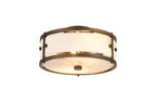 Luminosity Designs Ltd - Sherlock 25cm Round Ceiling, 2 Light E14,, IP44, Painted Bronze with Faux Alabaster Glass - Luminosity Designs Ltd