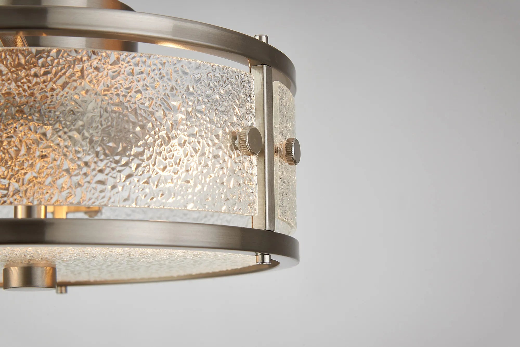 Luminosity Designs Ltd - Sherlock 25cm Round Ceiling, 2 Light E14,, IP44, Satin Nickel with Faux Alabaster Glass - Luminosity Designs Ltd