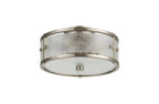 Luminosity Designs Ltd - Sherlock 25cm Round Ceiling, 2 Light E14,, IP44, Satin Nickel with Faux Alabaster Glass - Luminosity Designs Ltd