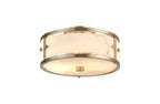 Luminosity Designs Ltd - Sherlock 25cm Round Ceiling, 2 Light E14,, IP44, Satin Nickel with Faux Alabaster Glass - Luminosity Designs Ltd