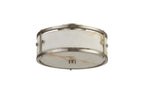 Luminosity Designs Ltd - Sherlock 25cm Round Ceiling, 2 Light E14,, IP44, Satin Nickel with Faux Alabaster Glass - Luminosity Designs Ltd