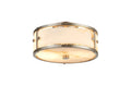Luminosity Designs Ltd - Sherlock 25cm Round Ceiling, 2 Light E14,, IP44, Satin Nickel with Faux Alabaster Glass - Luminosity Designs Ltd