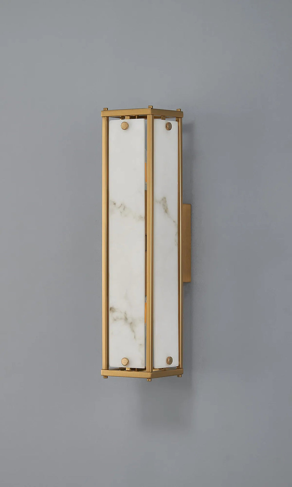 Luminosity Designs Ltd - Sherlock 40cm Rectangular Wall Light, 2 Light E14, IP44, Antique Brass with Faux Alabaster Glass - Luminosity Designs Ltd