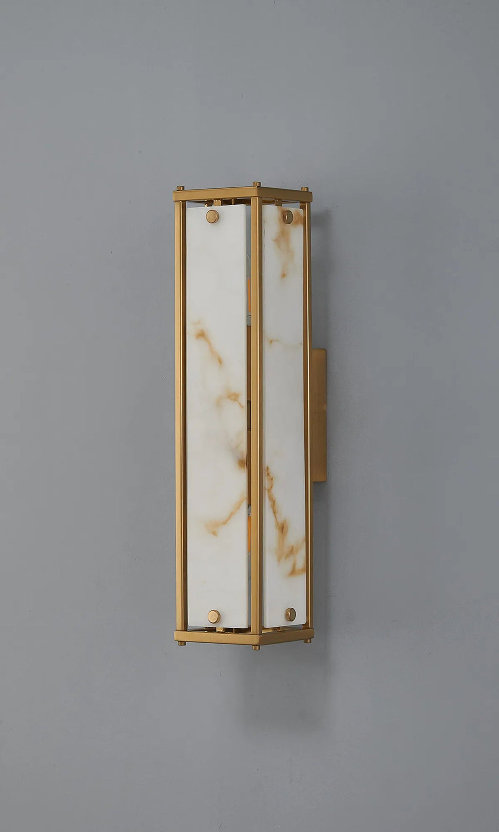 Luminosity Designs Ltd - Sherlock 40cm Rectangular Wall Light, 2 Light E14, IP44, Antique Brass with Faux Alabaster Glass - Luminosity Designs Ltd